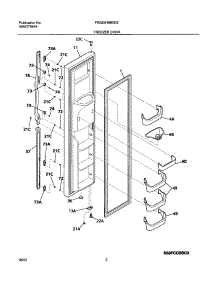 03 - Freezer Door parts for Frigidaire Refrigerator FRS26HBBSB2 from AppliancePartsPros.com