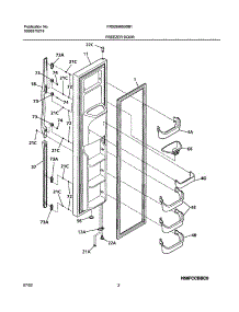 03 - Freezer Door parts for Frigidaire Refrigerator FRS26HBBSB1 from AppliancePartsPros.com