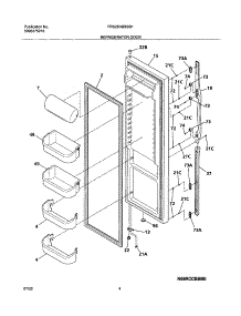 05 - Refrigerator Door parts for Frigidaire Refrigerator FRS26HBBSB1 from AppliancePartsPros.com