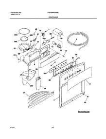 15 - Dispenser parts for Frigidaire Refrigerator FRS26HBBSB1 from AppliancePartsPros.com