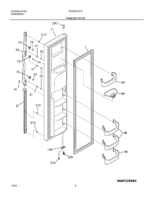03 - Freezer Door parts for Frigidaire Refrigerator FRS26H7CSB3 from AppliancePartsPros.com
