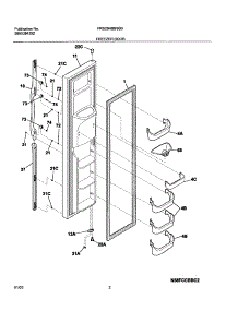 03 - Freezer Door parts for Frigidaire Refrigerator FRS26HBBSB3 from AppliancePartsPros.com