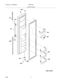 03 - Freezer Door parts for Frigidaire Refrigerator FRS26HR4DB6 from AppliancePartsPros.com