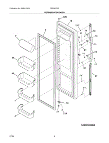 05 - Refrigerator Door parts for Frigidaire Refrigerator FRS26KF5DW0 from AppliancePartsPros.com