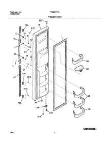 03 - Freezr Door parts for Frigidaire Refrigerator FRS26KF7AW4 from AppliancePartsPros.com