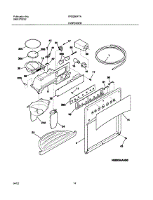 15 - Dispenser parts for Frigidaire Refrigerator FRS26KF7AW4 from AppliancePartsPros.com