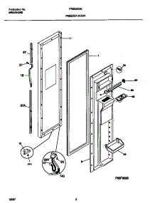 02 - Freezer Door parts for Frigidaire Refrigerator FRS22ZGEW2 from AppliancePartsPros.com