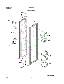03 - Freezer Door parts for Frigidaire Refrigerator FRS26R2AW3 from AppliancePartsPros.com