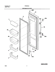 05 - Refrigerator Door parts for Frigidaire Refrigerator FRS26W2AQ5 from AppliancePartsPros.com