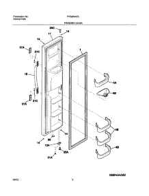 03 - Freezer Door parts for Frigidaire Refrigerator FRS26W2AQ2 from AppliancePartsPros.com