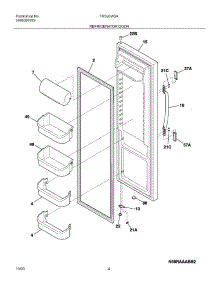 05 - Refrigerator Door parts for Frigidaire Refrigerator FRS26W2AQ7 from AppliancePartsPros.com