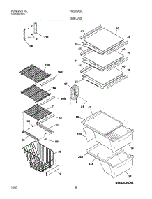 09 - Shelves parts for Frigidaire Refrigerator FRS26W2AQ7 from AppliancePartsPros.com
