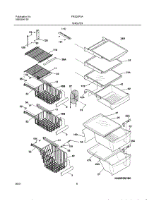 09 - Shelves parts for Frigidaire Refrigerator FRS26F5AW0 from AppliancePartsPros.com