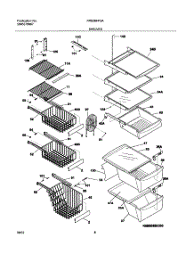 09 - Shelves parts for Frigidaire Refrigerator FRS26HF5AB4 from AppliancePartsPros.com