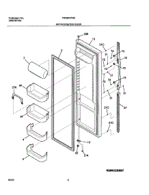 05 - Refrigerator Door parts for Frigidaire Refrigerator FRS26HF6BQ2 from AppliancePartsPros.com