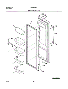 05 - Refrigerator Door parts for Frigidaire Refrigerator FRS26HF6BQ0 from AppliancePartsPros.com