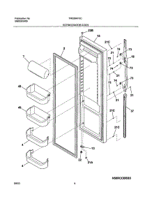 05 - Refrigerator Door parts for Frigidaire Refrigerator FRS26KF5CB1 from AppliancePartsPros.com