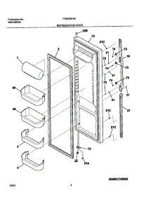 05 - Refrigerator Door parts for Frigidaire Refrigerator FRS26KF5CW0 from AppliancePartsPros.com