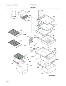 09 - Shelves parts for Frigidaire Refrigerator FRS26KF5DB3 from AppliancePartsPros.com