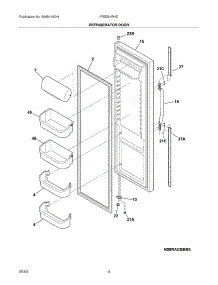 05 - Refrigerator Door parts for Frigidaire Refrigerator FRS26HR4DW2 from AppliancePartsPros.com