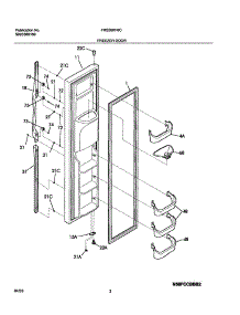 03 - Freezer Door parts for Frigidaire Refrigerator FRS26KF6CW0 from AppliancePartsPros.com