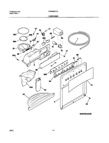 15 - Dispenser parts for Frigidaire Refrigerator FRS26KF7AQ5 from AppliancePartsPros.com