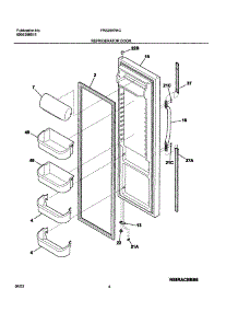 05 - Refrigerator Door parts for Frigidaire Refrigerator FRS26KR4CQ0 from AppliancePartsPros.com