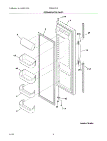 05 - Refrigerator Door parts for Frigidaire Refrigerator FRS26KR4DWB from AppliancePartsPros.com