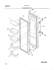 05 - Refrigerator Door parts for Frigidaire Refrigerator FRS26KW3AQ0 from AppliancePartsPros.com
