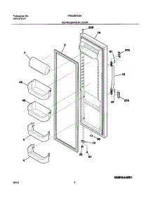 05 - Refrigerator Door parts for Frigidaire Refrigerator FRS26KW3AQ5 from AppliancePartsPros.com