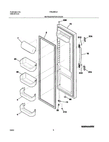 05 - Refrigerator Door parts for Frigidaire Refrigerator FRS26R2AW2 from AppliancePartsPros.com