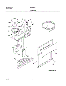 15 - Dispenser parts for Frigidaire Refrigerator FRS26R2AQ6 from AppliancePartsPros.com