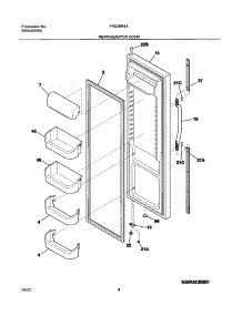 05 - Refrigerator Door parts for Frigidaire Refrigerator FRS26R4AW4 from AppliancePartsPros.com