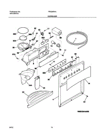 15 - Dispenser parts for Frigidaire Refrigerator FRS26R4AW4 from AppliancePartsPros.com