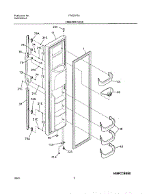 03 - Freezer Door parts for Frigidaire Refrigerator FRS23F5AB2 from AppliancePartsPros.com