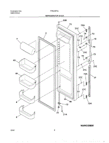 05 - Refrigerator Door parts for Frigidaire Refrigerator FRS23F5AB2 from AppliancePartsPros.com