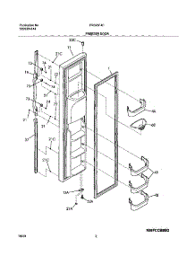 03 - Freezer Door parts for Frigidaire Refrigerator FRS23F4CQ2 from AppliancePartsPros.com