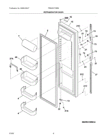 05 - Refrigerator Door parts for Frigidaire Refrigerator FRS23H7CSB2 from AppliancePartsPros.com