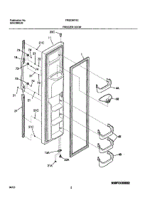 03 - Freezer Door parts for Frigidaire Refrigerator FRS23KF5CQ0 from AppliancePartsPros.com
