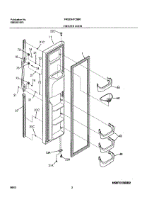 03 - Freezer Door parts for Frigidaire Refrigerator FRS23H7CSB0 from AppliancePartsPros.com