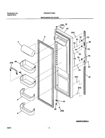 05 - Refrigerator Door parts for Frigidaire Refrigerator FRS23H7CSB0 from AppliancePartsPros.com