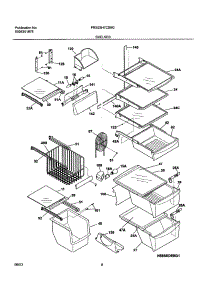 09 - Shelves parts for Frigidaire Refrigerator FRS23H7CSB0 from AppliancePartsPros.com