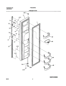 03 - Freezer Door parts for Frigidaire Refrigerator FRS23KF6CW1 from AppliancePartsPros.com