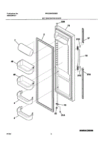 05 - Refrigerator Door parts for Frigidaire Refrigerator FRS26W2BSB3 from AppliancePartsPros.com