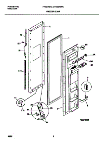 02 - Freezer Door parts for Frigidaire Refrigerator FRS26WRCW1 from AppliancePartsPros.com