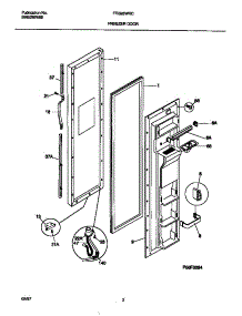 02 - Freezer Door parts for Frigidaire Refrigerator FRS26WRCW6 from AppliancePartsPros.com