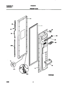 02 - Freezer Door parts for Frigidaire Refrigerator FRS26ZGGD4 from AppliancePartsPros.com