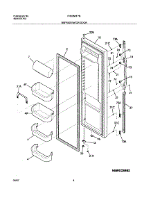 05 - Refrigerator Door parts for Frigidaire Refrigerator FRS26HF7BB1 from AppliancePartsPros.com