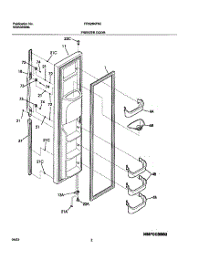 03 - Freezer Door parts for Frigidaire Refrigerator FRS26KF5CB0 from AppliancePartsPros.com