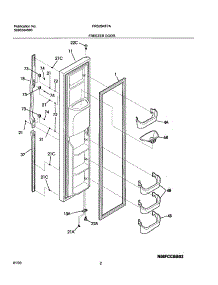 03 - Freezer Door parts for Frigidaire Refrigerator FRS26KF7AW6 from AppliancePartsPros.com